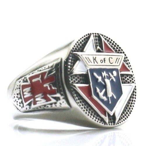 Knights of Columbus Ring 316L Stainless Steel Christianity Catholicism - Picture 3 of 13