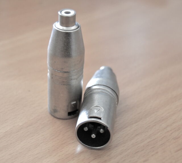 ADAPTATEUR XLR MALE 3 PTS VERS RCA CINCH FEMELLE LOT DE 2 Adaptateurs ADAPTATEUR XLR MALE 3 PTS VERS RCA CINCH FEMELLE LOT DE 2 Adaptateurs