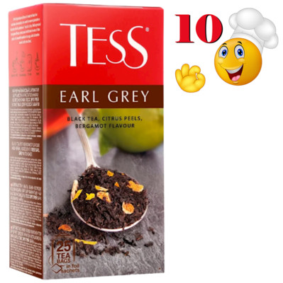 Tess Black Tea EARL GREY CITRUS PEEL & BERGAMOT 10 Boxes X 25 Tea Bags Russia