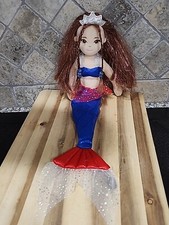 Plush Mermaid Doll Aurora Sea Sparkles Pink/Purple Hair Doll Stuff Sprinkles