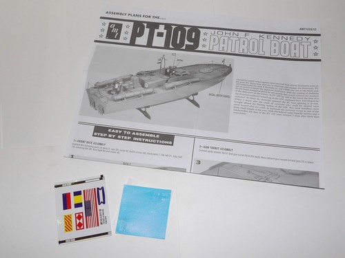 AMT PT-109 John F Kennedy Patrol Boat Plastic Model Kit OPENED COMPLETE - Picture 10 of 12