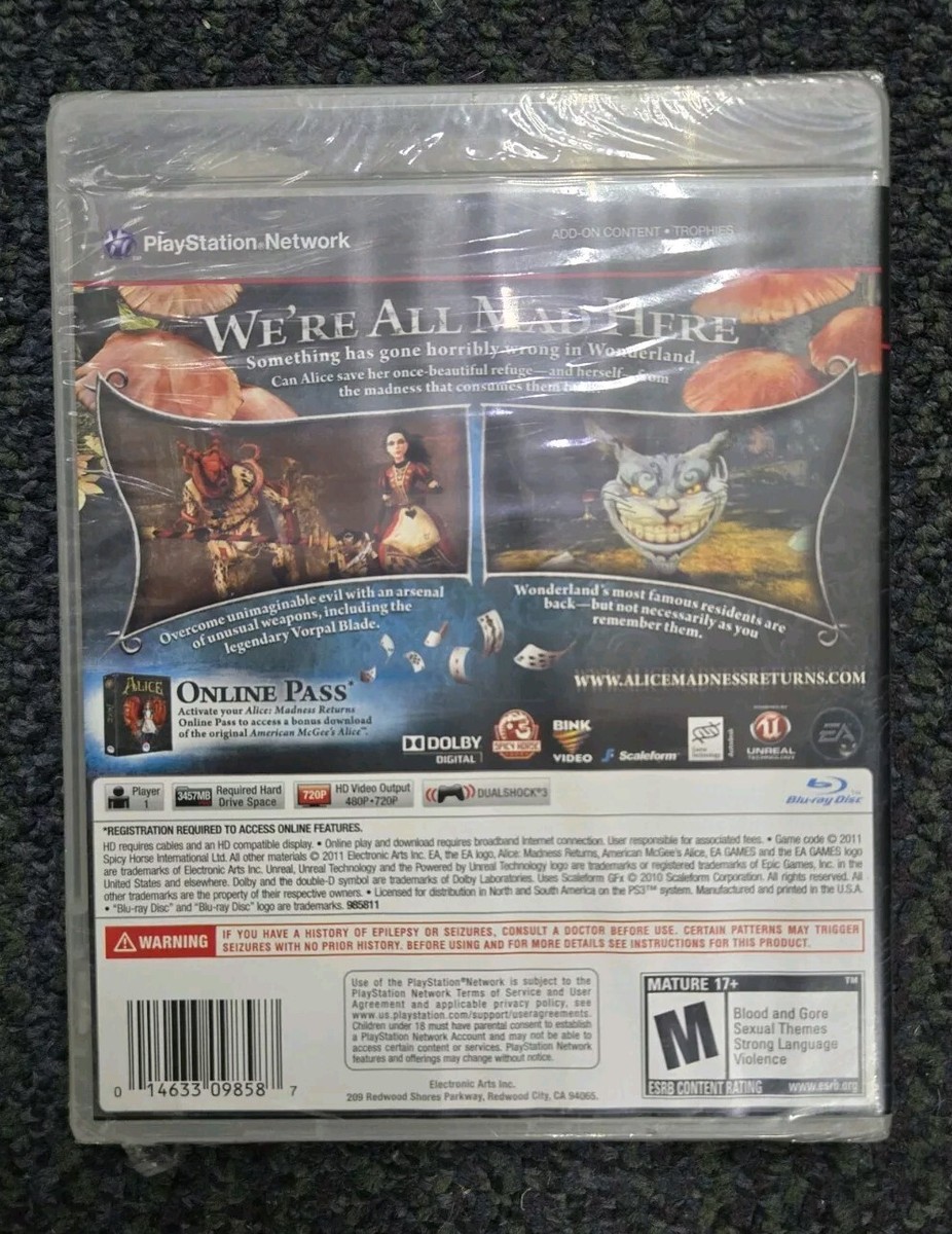 新品未開封　PS3   アリス マッドネス リターンズ Alice: Madness Returns (Sony PlayStation 3, 2011) for sale online