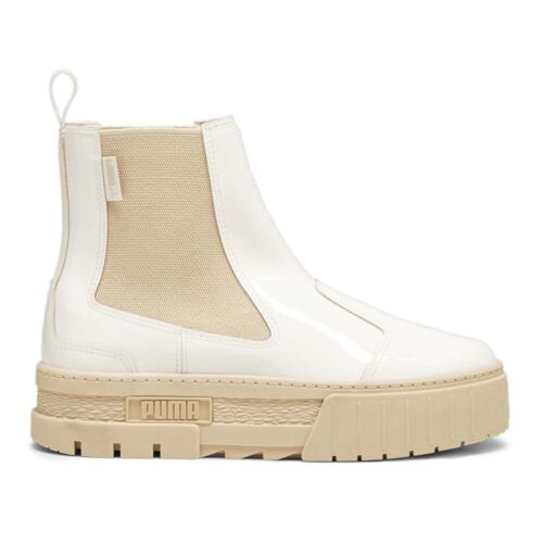 Puma Mayze Round Toe Platform Chelsea Womens White Casual Boots 39362603