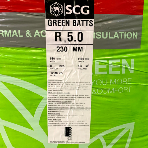 R5.0 SCG 230 x 580 x 1160mm 5.4m2 Green Ceiling Batts - Picture 4 of 6