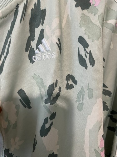Adidas Girls Track Jacket Size M Green Zebra Youth Size 10/12 - Picture 6 of 13