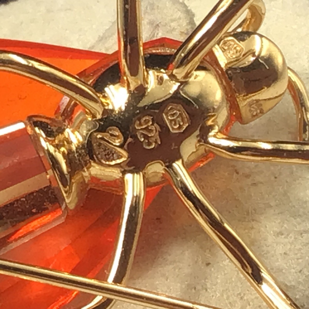 Daniel Swarovski Flying Insect Brooch/Pin Gold Over Sterling