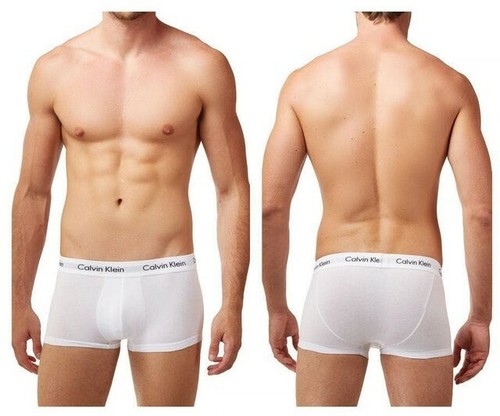 CALVIN KLEIN COTTON STRETCH UNDERWEAR 3-PACK LOW R TRUNKS WHITE SZ XL#NU2664-NWT