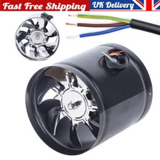 Metal Inline Extractor Fan 150mm / 500m³/h Duct Ventilator Low Noise Strong Wind