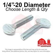 1/4"-20 Spade Type Thumb Screws Coarse Thread Zinc Plated (Pick Length & Qty)