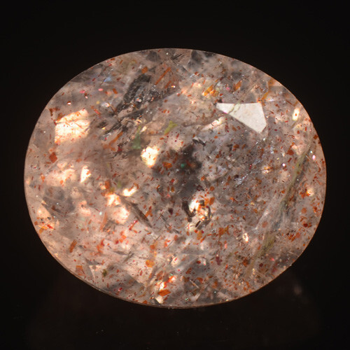 4,14 CT CORTE OVALADO BLANCO PUNTO ROJO HUDSPAR PIEDRA SOLAR - Imagen 3 de 4