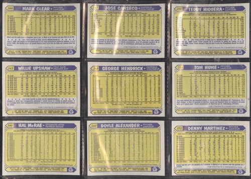 Tarjeta de béisbol 1987 OPC O PEE CHEE TOPPS MLB 199-396 VER LISTA - Imagen 105 de 397
