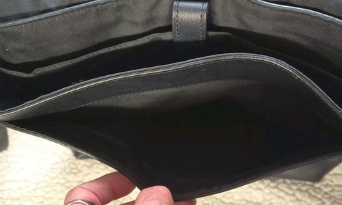 Vintage Y2K COACH Black Leather Flap Crossbody Messenger Bag Magnet Close F28576 - Picture 11 of 18