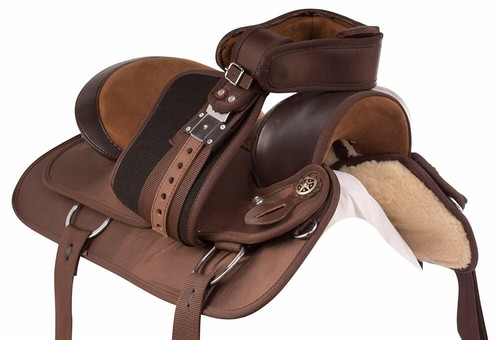 Silla de montar de caballo marrón Western Pleasure Trail 10""-18"" para principiantes envío gratuito - Imagen 7 de 7