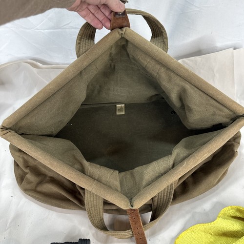 THE J PETERMAN COMPANY Hunting Khaki Canvas Large Duffle Vintage Bag - Picture 2 of 11