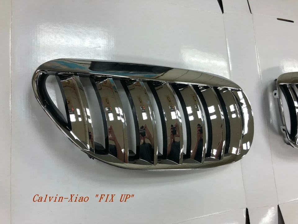 MIT CHROMED & BLACK REAR FRONT KIDNEY GRILLE BMW E63 E64 6 SERIES 2004-2010 - Image 3 of 4