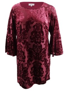 Robbie-Bee-Women-039-s-Plus-Size-Velvet-Burnout-A-Line-Dress