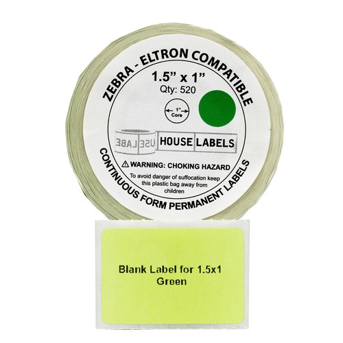ZEBRA ELTRON 1,5x1 COLORE 1-1/2" x 1" VERDE etichette termiche dirette (18) rotoli/520 - Foto 2 di 8