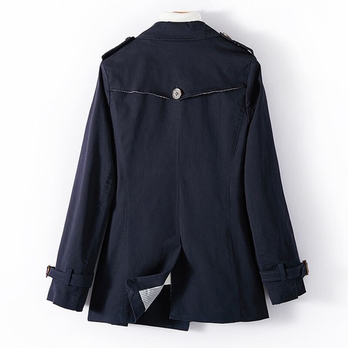 Womens Lapel Collar Double Breasted Trench Coats Overcoat Fashion Spring British - Picture 19 of 26