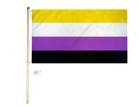 5' Wood Flag Pole Kit Wall Mount Bracket With 3x5 Non-Binary Polyester Flag