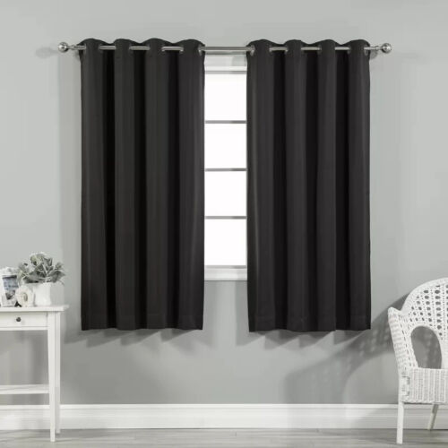 Solid Blackout Short Curtain For Room Window Small Curtain Drapes Shading Blinds - Picture 26 of 29