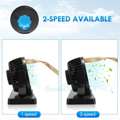 12V Car Dual Head Cooling Fan 360° Rotatable Portable Auto Truck Air Cooler 2024 - Picture 29 of 32