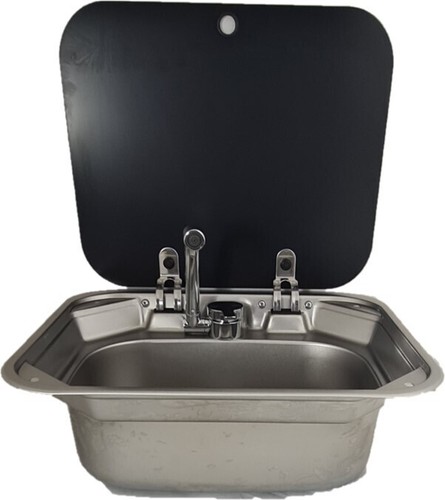 RV FLOMASTER SINK TAP FAUCET GLASS LID STAINLESS STEEL PUMP CARAVAN BOAT PARTS - Picture 5 of 6