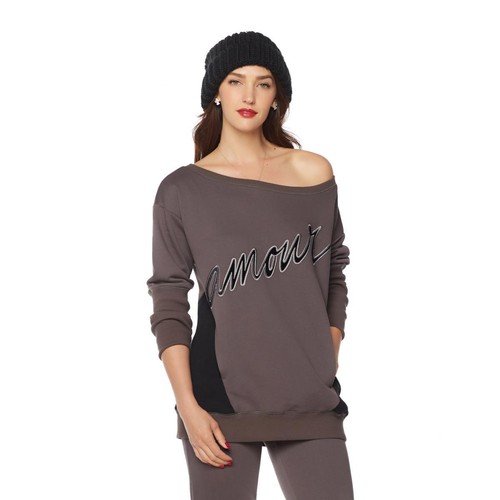 French Rendez Vous Isere Embroidered Boatneck Sweatshirt 504899-J - Picture 2 of 4