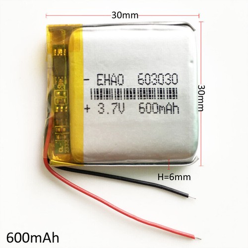 1-5 PCS 600mAh 3.7V 603030 Lipo Polymer Battery For MID DVD GPS Camera Bluetooth - Picture 2 of 14