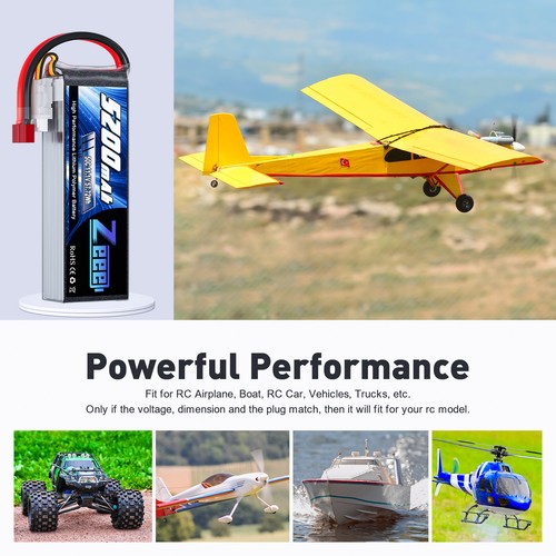 Zeee 11.1V 50C 5200mAh 3S LiPo Battery T Plug for RC Helicopter Airplane Car - Picture 5 of 6