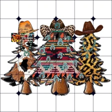 Sublimation Print Christmas Western Style Ready to Press Heat Transfer