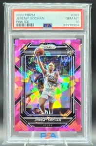 🔥 RARE Jeremy Sochan Spurs 2022 Prizm Pink Ice Rookie PSA 10 #263 SUPER LOW POP