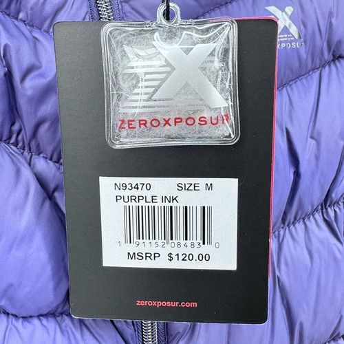 Zero Exposure Puffer Vest Women Medium Purple Ink Down Puffer Jacket Packable - Picture 3 of 16