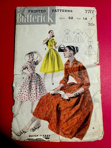 Rare UNCUT Vintage Butterick 7717 Quick’n Easy Wrap Around Dress 14 Sew Pattern - Picture 1 of 2