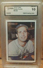 1978 TCMA #130 Sandy Koufax The 1960's - GMA Gem Mint 10