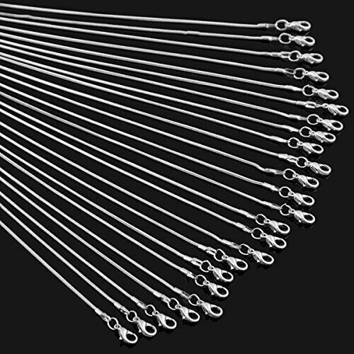 24pcs Chains for Jewelry Making 20 Inch 925 Sterling Silver Plated 1.2mm DIY ... - Picture 1 of 8