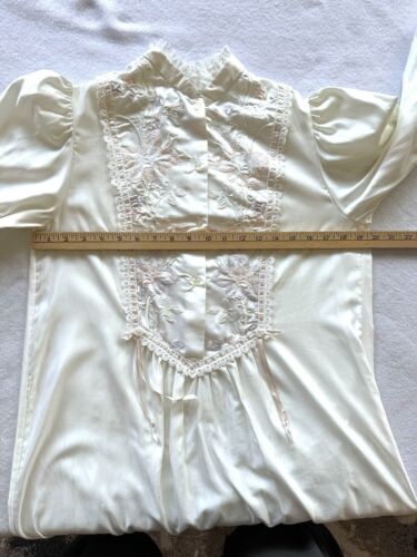 Camisón Vintage CHRISTIAN DIOR Blanco Mediano Chemise Algodón Satinado Encaje - Imagen 15 de 17