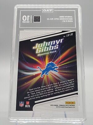2023 DONRUSS OPTIC JAHMYR GIBBS LIGHT IT UP! 10 GEM ROOKIE 2023 DONRUSS OPTIC JAHMYR GIBBS LIGHT IT UP! 10 GEM ROOKIE