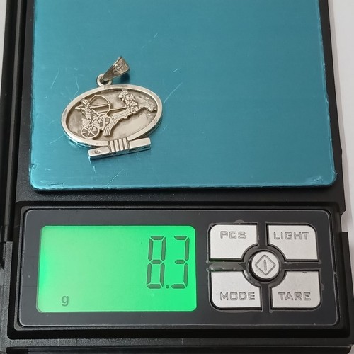 Vintage Chariot Warrior Pendant – 925 Silver – Handmade Egyptian Jewelry - Picture 7 of 10