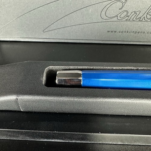 Conklin Nozac Classic 125th Anniversary Rollerball Pen Blue/Chrome Trim CK12518 - Picture 5 of 9