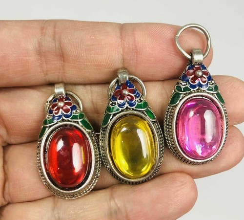 3 PCS Naga Eye Gems Stone Charms Love Attract Thai Buddha Amulet Pendant Jewelry - Picture 7 of 12