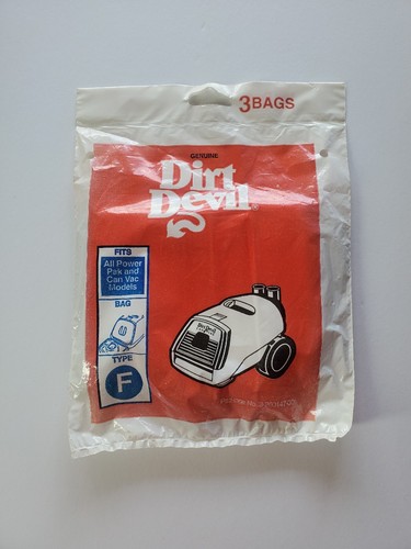 NOS Dirt Devil Type F Vacuum Cleaner Bags Type F Pack of 3 bags 3-200147-001