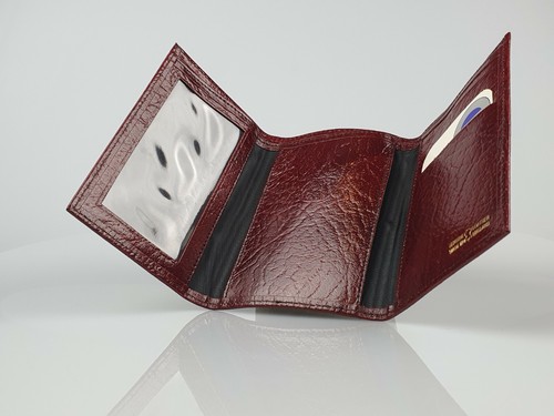 Leather Burgundy Trifold Wallet (80mm x 125mm) *New In Box* - 117 - Picture 2 of 5