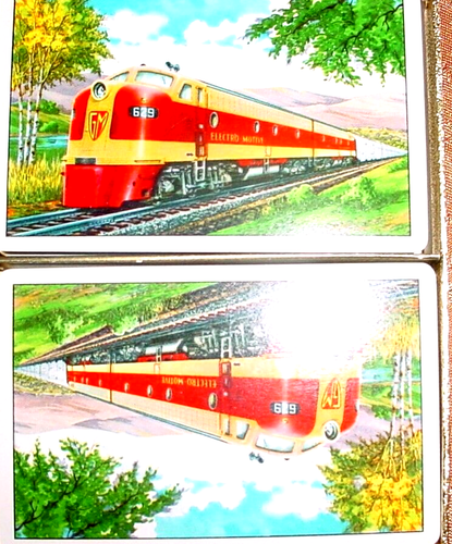 Cartas de juego vintage - Baraja doble - G.M. Diseño de ferrocarril electromotriz - Imagen 2 de 2