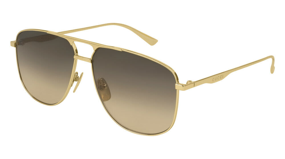 Gucci GG0336S Sunglasses Men Gold / Brown Gradient Aviator Gucci GG0336S Sunglasses Men Gold / Brown Gradient Aviator