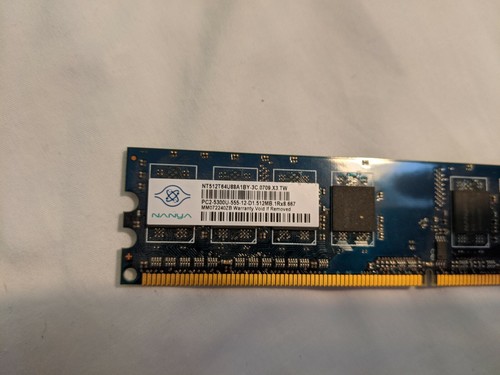 512mb Pc Memory X2 Pc2-5300u-555-12-d1.512mb 1Rx8.667 - Picture 2 of 2