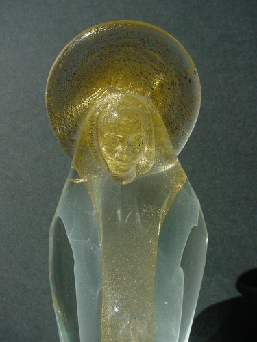 Gorgeous Vintage Venetian Murano Glass Madonna Virgin Mary Made in Italy 11" - Picture 9 of 14