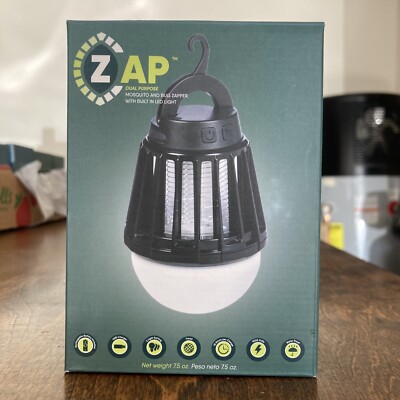 Zap Portable Bug Zapper With Built In LED Light Rechargable battery Invluded USB