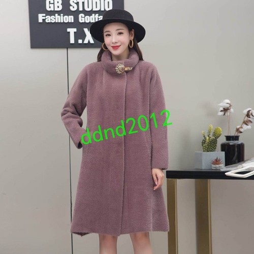 Fluffy Korea Stand New Collar Long Coat Winter Chic Women's Parka Mink Fur 8YqdwYC