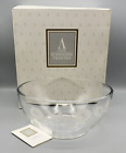 Vintage Avon Hummingbird Serving Bowl Lead Crystal In Box 8" Flowers Etched