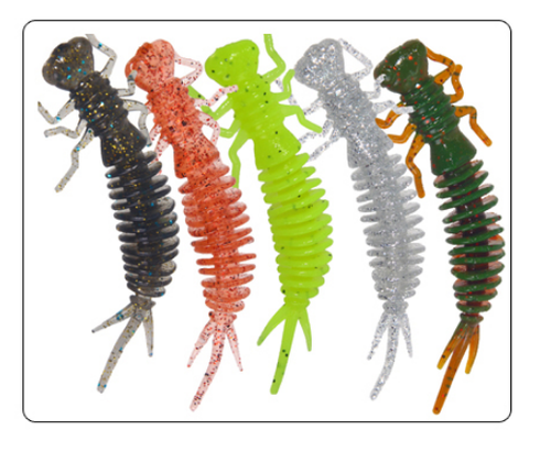 Larva Creature Bug Insect Soft Bait Fishing Lures Perch Pike LRF Drop Shot 55mm. - Picture 10 of 10